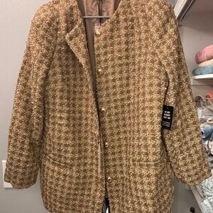 NWT Women’s Gold Tweed Blazer